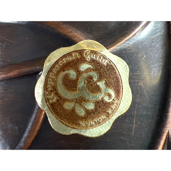 Set Of 3 Vintage Coppercraft Guild Leaf Shaped Trinket Dish Tray Copper Tauton M - Picture 6 of 6